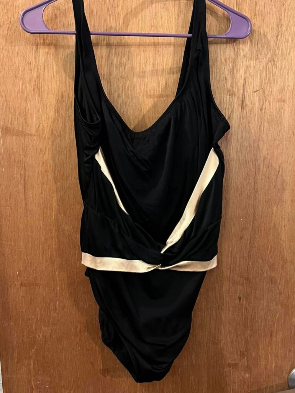 🐻Size 16 - Inches Away - Black and Gold One-Piece Swimsuit